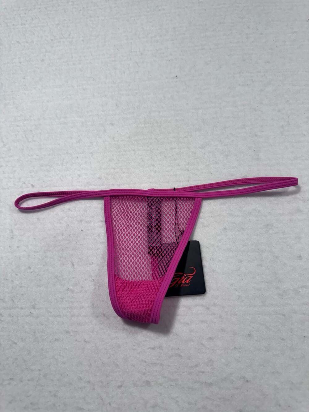 Gia X-Rated Pink Mesh Thong Panty Size Small